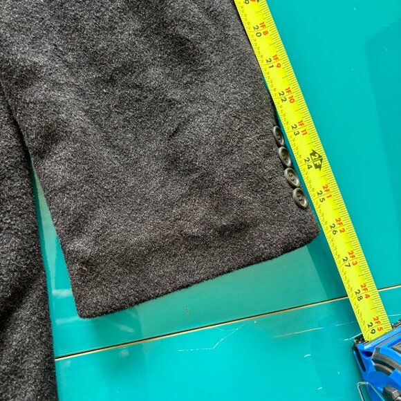 Vintage Racing Green Wool-Blend Grey Overcoat (Chest 44R) - Picture 14 of 16